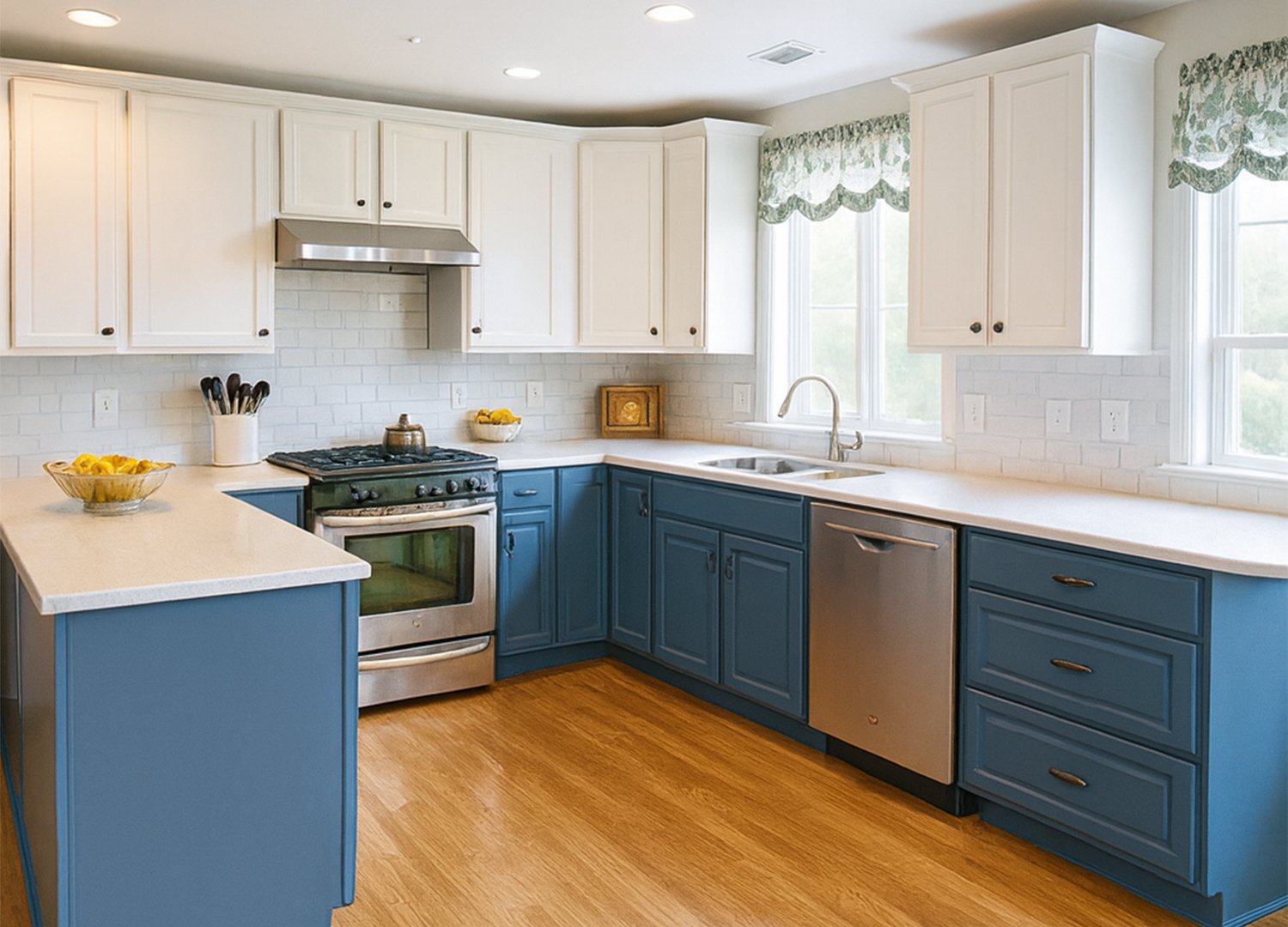 Hidden pantry with pocket doors